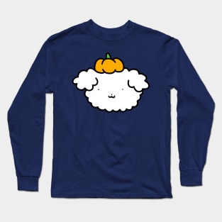 Pumpkin Fluffy Dog Face Long Sleeve T-Shirt